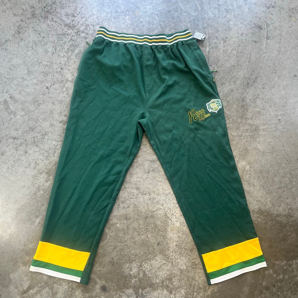 ROCAWEAR Baggy Sweatpants Green Yellow Y2K Hip Hop Deadstock 3XL - Picture 10 of 14